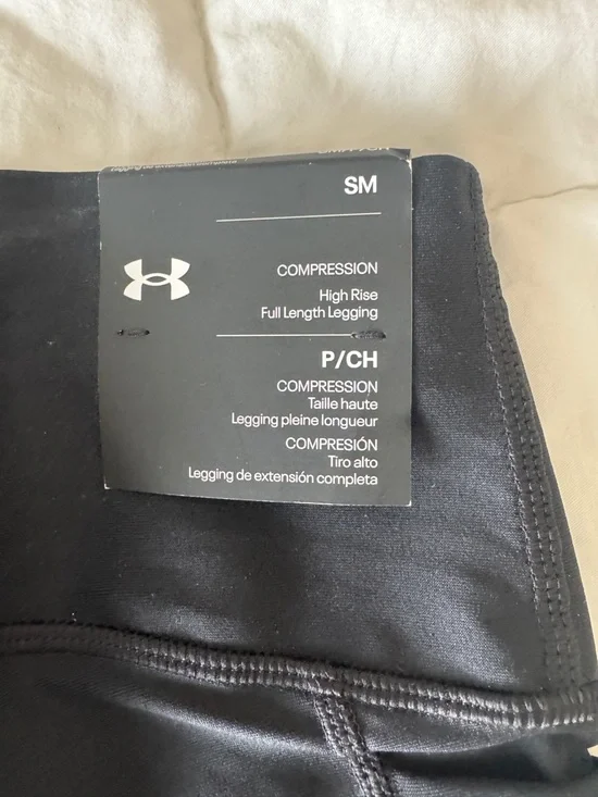 Under Armour HeatGear Armour HiRise Leggings Black Full Length NWT Size S - Picture 9 of 9